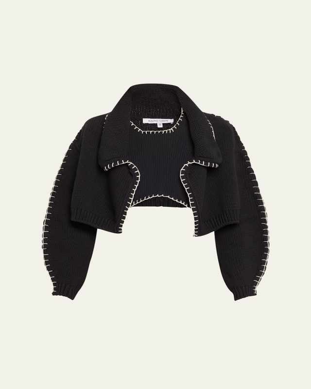 Blanket Stitch Knit Bolero